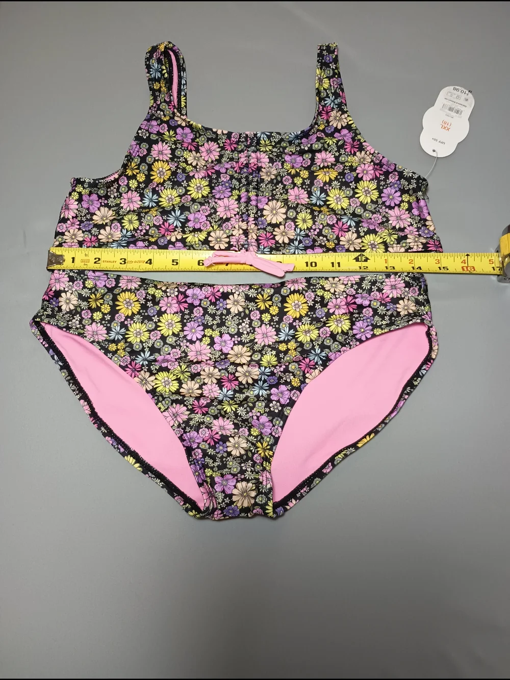 Wonder Nation Girls' Floral Cinched-Front Bikini